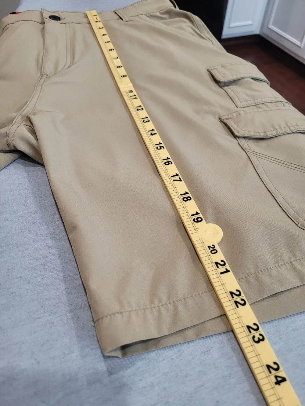 IRON CO Men's Khaki Cargo Shorts - Lightweight Utility Style